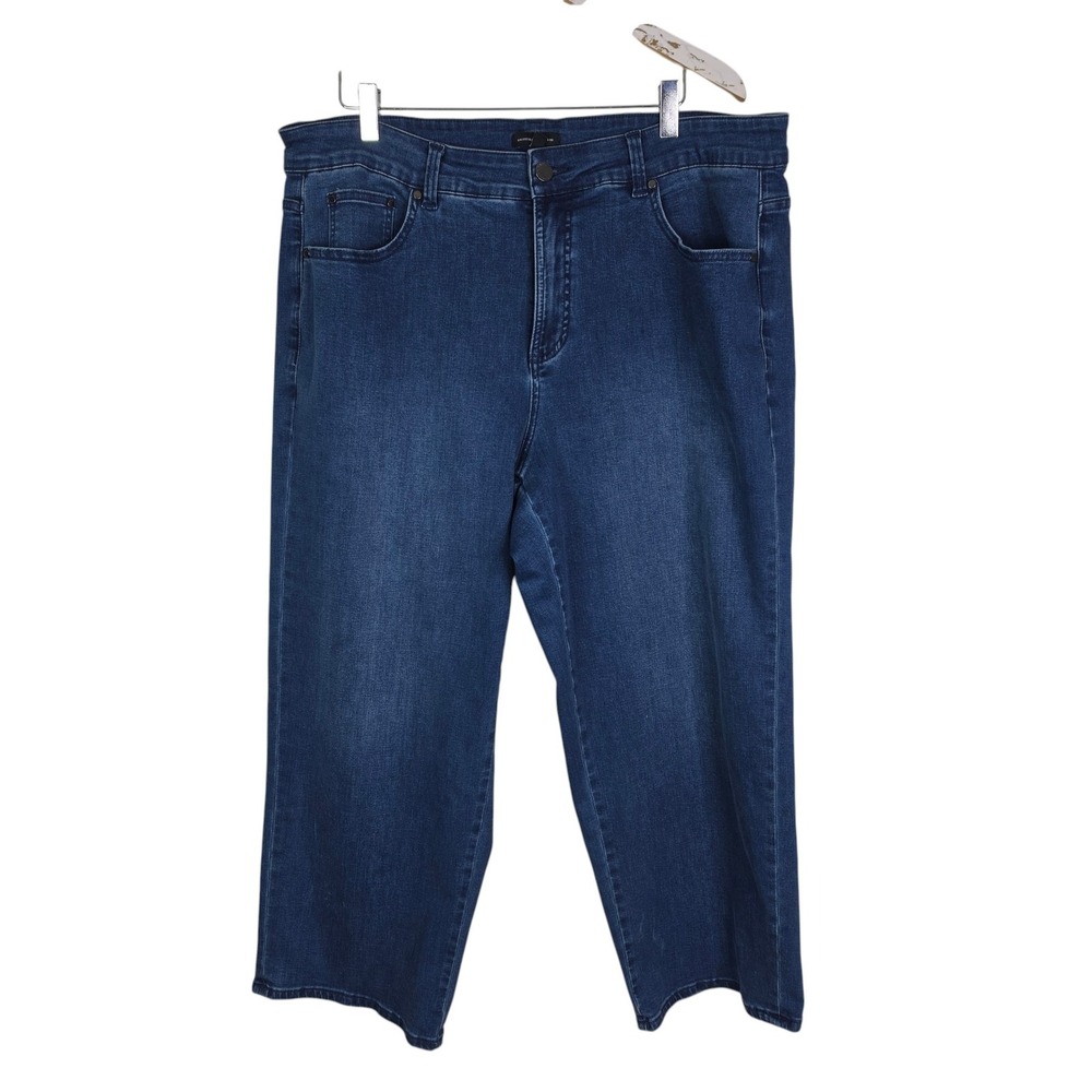 UNIVERSAL STANDARD Jeans Womens 14 Blue High Rise Relaxed Crop Stretch Denim